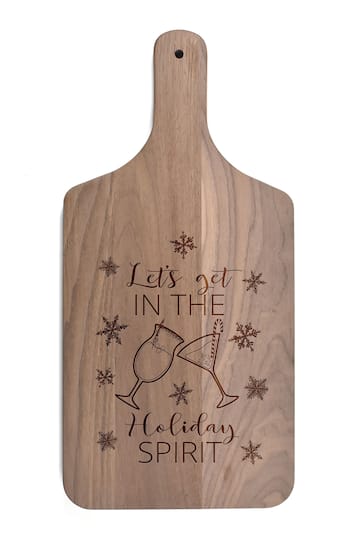 17&#x22; In the Holiday Spirit Walnut Paddle Cutting Board